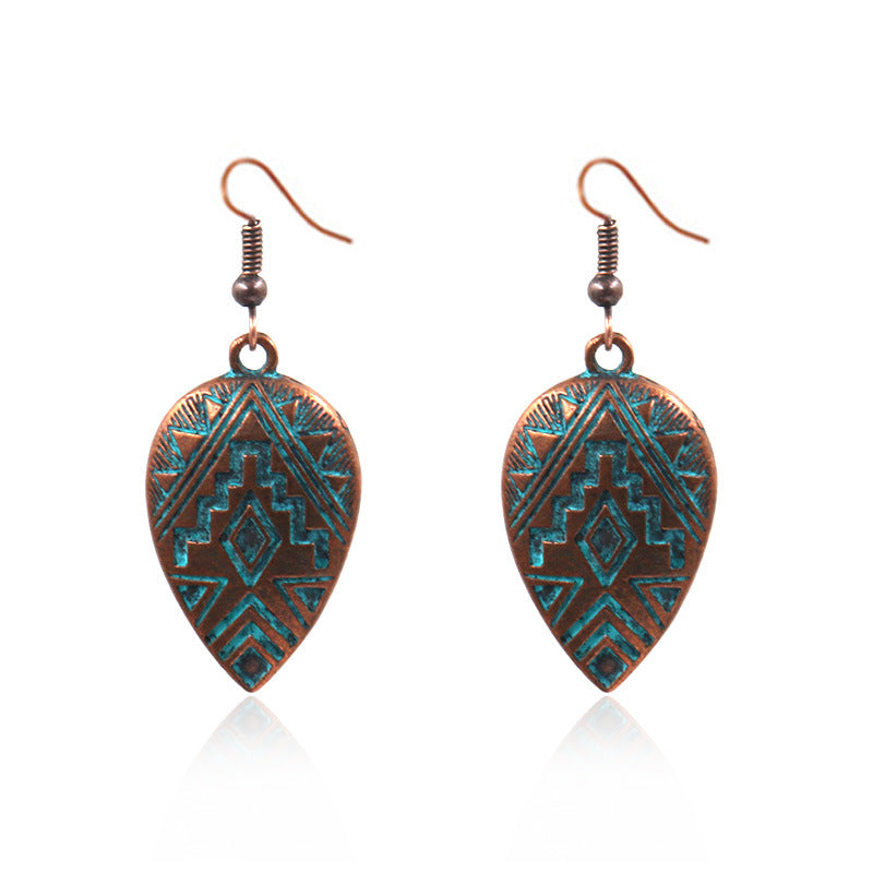 Wholesale Distressed Love Shape Alloy Pendant Hook Earrings